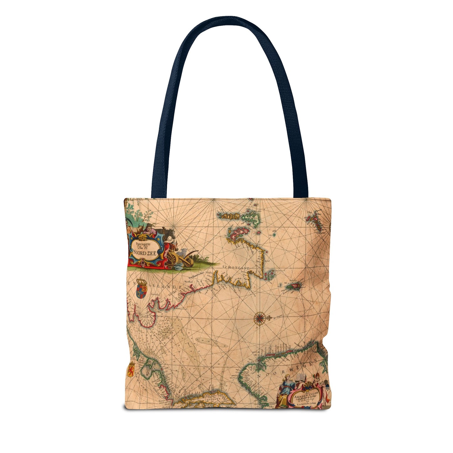 Vintage Nautical Sea Chart Pascaerte Van De Noordzee Tote Bag