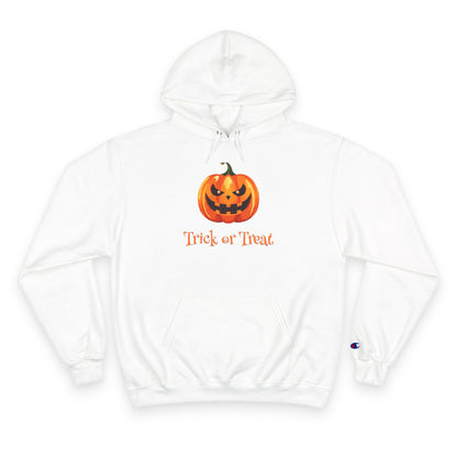 Trick or Treat Halloween Pumpkin Champion Hoodie, Trick or Treat Sweatshirt, Fall Fashion, Cozy Layering, Halloween Costume, Spooky Season