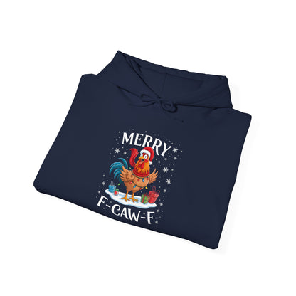 Rooster 'Merry F‑Caw‑F' Christmas Hoodie