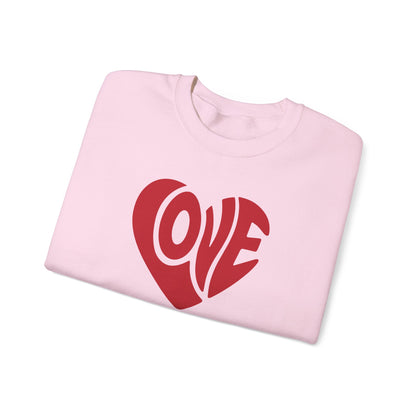 Love Heart Crewneck Sweatshirt — Retro Red Valentine Pullover