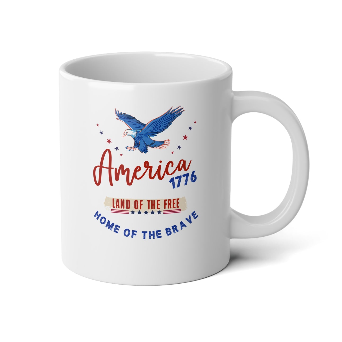 American Eagle Patriotic 20oz Jumbo White Mug