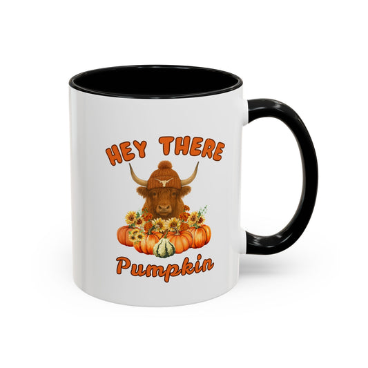 Cow Highlands Autumn Vibes Coffee Mug 11oz 15 oz Highlander Cow Festive Accent Mug Fun Pumpkin and Highland Cow Design Perfect for Fall Decor Gift for Coffee Lovers Cute Thanksgiving Mug