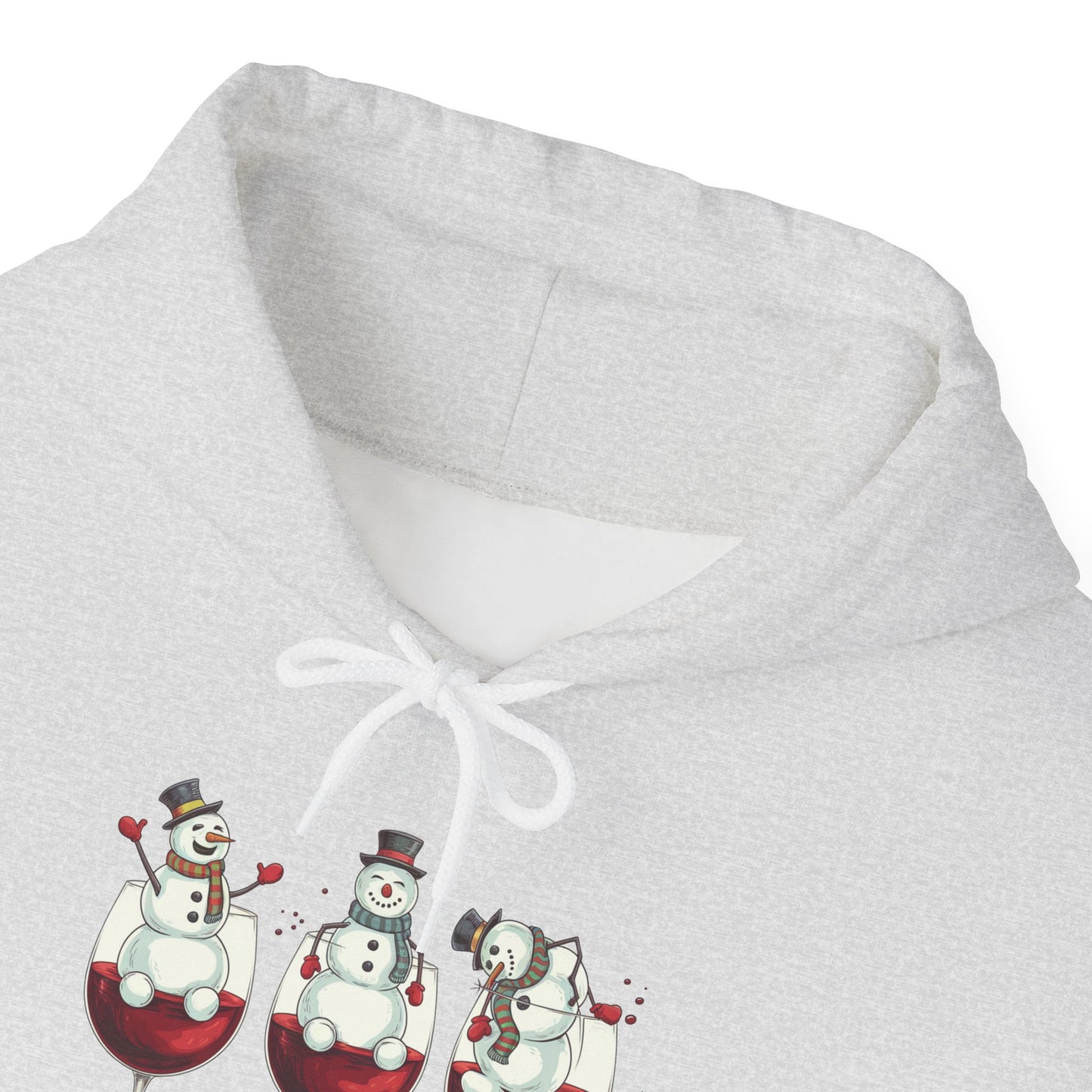 Wine Snowmen Hoodie - "Drink, Drank, Drunk" Holiday Sweatshirt