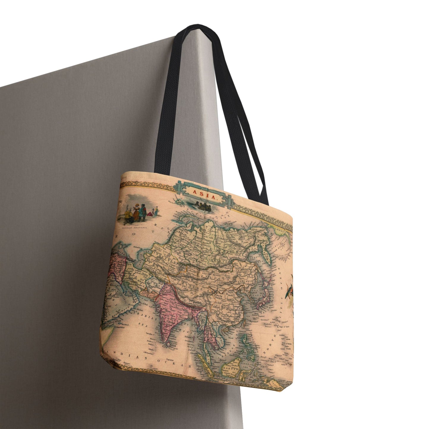 Vintage Map of Asia Tote Bag 3 Sizes