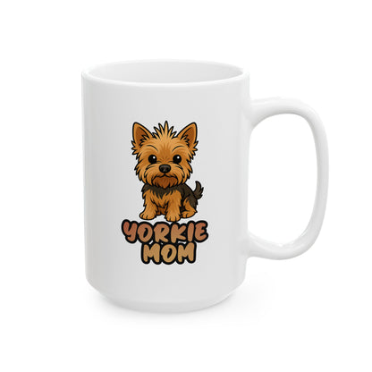 Yorkie Mom Ceramic Mug 11oz 15oz Gift for Mother's Day Birthdays Personal Coffee Mug Kitchen Decor