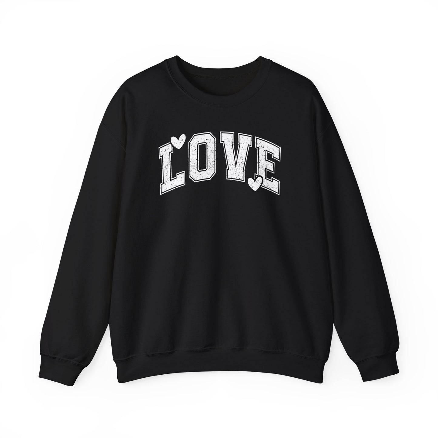 Love Heart Crewneck Sweatshirt Cozy Valentine Everyday Romance Pullover