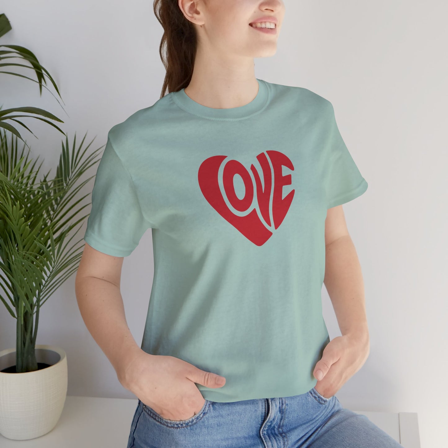 Love Heart T‑Shirt — Retro Red Heart 'LOVE' Graphic Tee