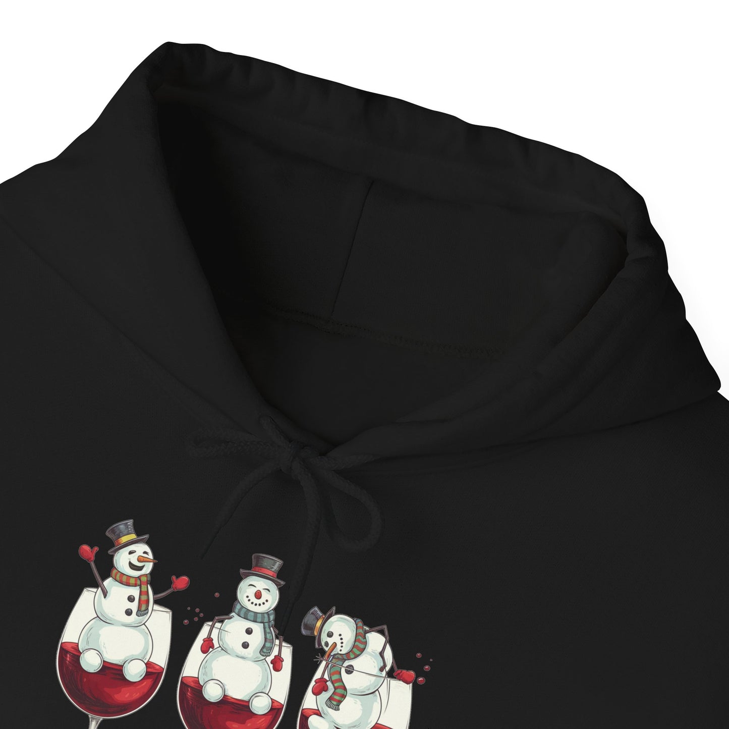 Wine Snowmen Hoodie - "Drink, Drank, Drunk" Holiday Sweatshirt
