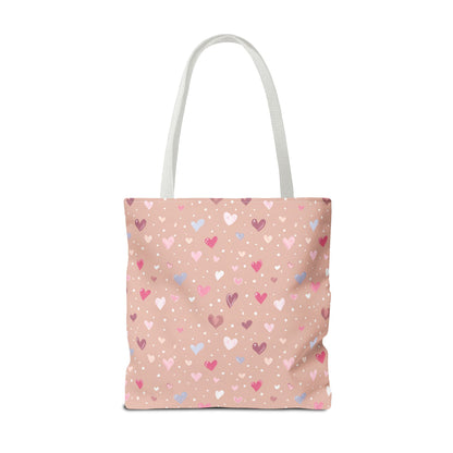Pink Blush Heart Pattern Tote Bag