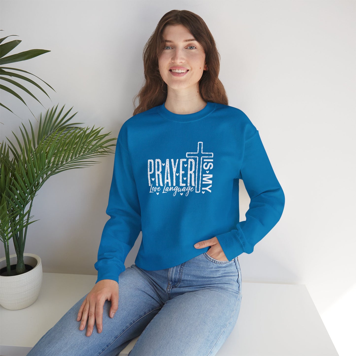 Prayer is My Love Language Cozy Crewneck Sweatshirt