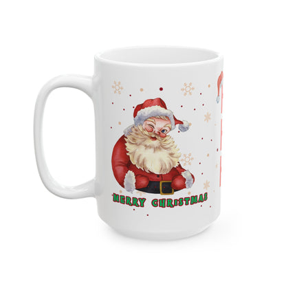 Merry Christmas 15oz Mug - HO HO HO Christmas Ceramic Cup