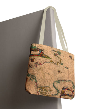 Vintage Nautical Sea Chart Pascaerte Van De Noordzee Tote Bag