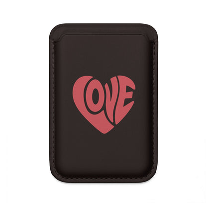 Retro 'LOVE' Heart Design MagSafe Vegan Wallet