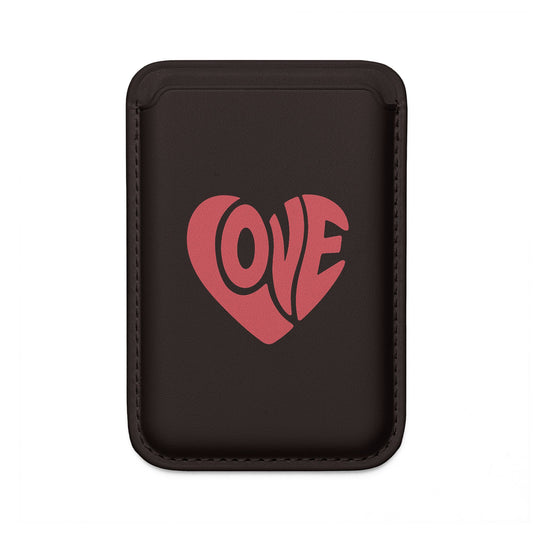 Retro 'LOVE' Heart Design MagSafe Vegan Wallet