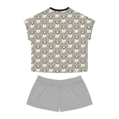 Cute Dog Print Women's Short Pajama Set | Fun Sleepwear, Dog Lover Gift, Relaxation Outfit, Cozy Nights, Pet-Themed Loungewear