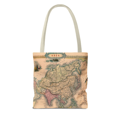 Vintage Map of Asia Tote Bag 3 Sizes