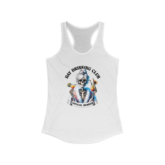 Day Drinking Club Skeleton Racerback Tank Top Gift for Her