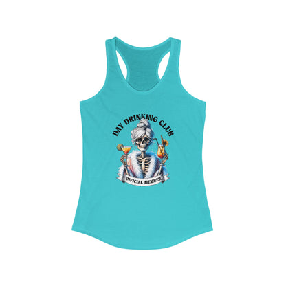 Day Drinking Club Skeleton Racerback Tank Top Gift for Her
