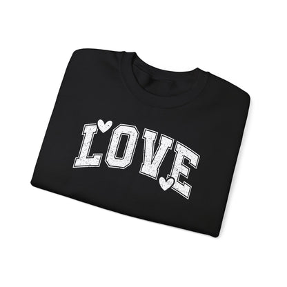 Love Heart Crewneck Sweatshirt Cozy Valentine Everyday Romance Pullover