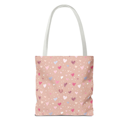 Pink Blush Heart Pattern Tote Bag
