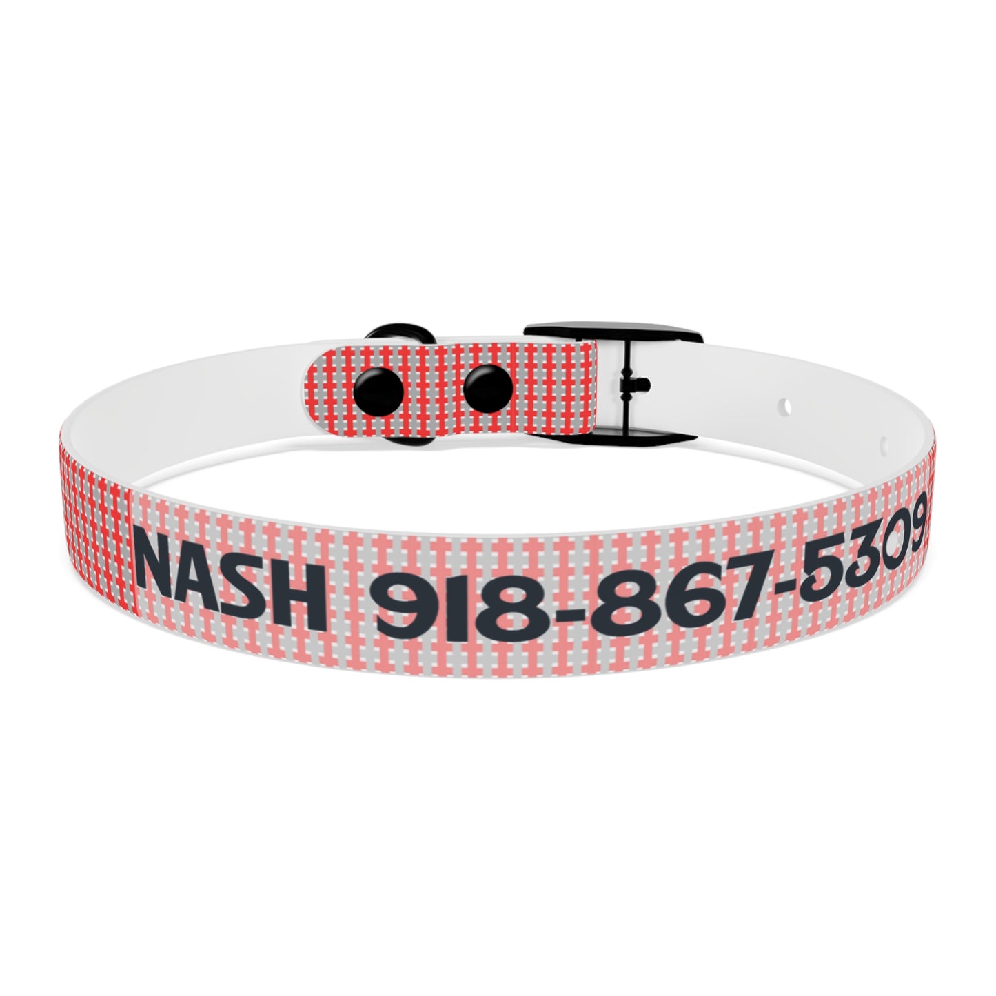 Highland Red Plaid Personalized Dog Collar — Custom Name & Phone Number