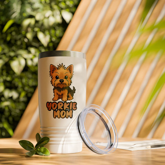 Yorkie Mom Tumbler 20oz Cute Dog Lover Travel Cup Perfect Gift for Pet Moms Dog Enthusiasts Pet Lovers 20oz Insulated Mug