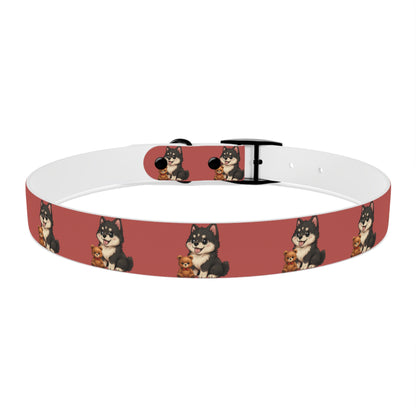 Red  Husky Pattern Dog Collar — Cute Puppy Print Collar for Small & Medium Dogs