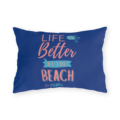 Cute Outdoor Pillow Beach Life  Summer Decor, Beach House Gift, Coffee Lovers Pillow, Patio Cushion, Coastal Living