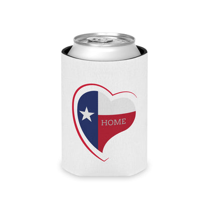 Texas Home Can Cooler, Heart Design, Beverage Insulator, Gift for Texan, Home State Pride, Summer BBQ Accessory, Texas Lovers