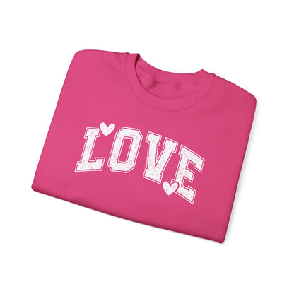 Love Heart Crewneck Sweatshirt Cozy Valentine Everyday Romance Pullover