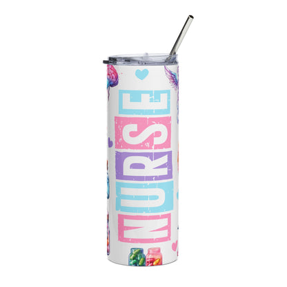 Colorful Nurse Tumbler | 20oz Insulated Stainless Steel Cup for Healthcare Gifts, Nurse Appreciation Week, Medical Professionals, Birthday