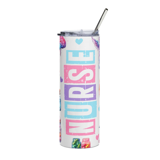 Colorful Nurse Tumbler | 20oz Insulated Stainless Steel Cup for Healthcare Gifts, Nurse Appreciation Week, Medical Professionals, Birthday