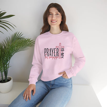Prayer is My Love Language Cozy Crewneck Sweatshirt