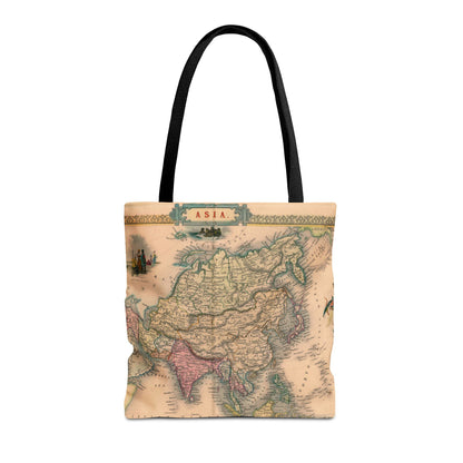 Vintage Map of Asia Tote Bag 3 Sizes