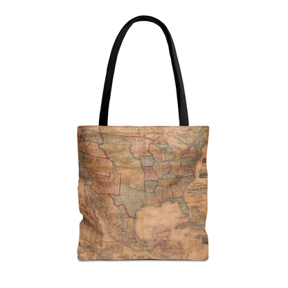 Vintage United States Map Tote Bag  Distressed Antique World Map All-Over Print Tote