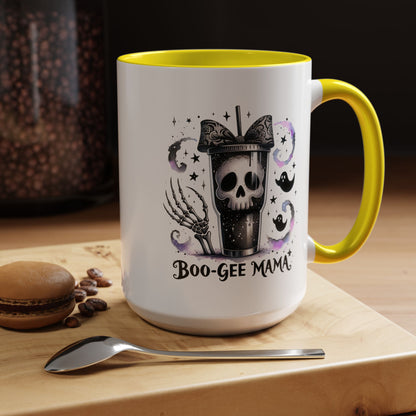 Boo-Gee Mama Spooky Halloween Coffee Mug, Boo-Gee Mama Drinkware, Cute Skeleton Mug, Witchy Gift for Moms, Unique Coffee Cup