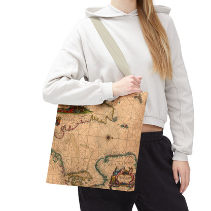 Vintage Nautical Sea Chart Pascaerte Van De Noordzee Tote Bag