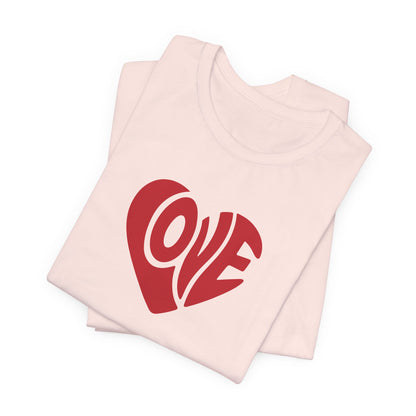 Love Heart T‑Shirt — Retro Red Heart 'LOVE' Graphic Tee