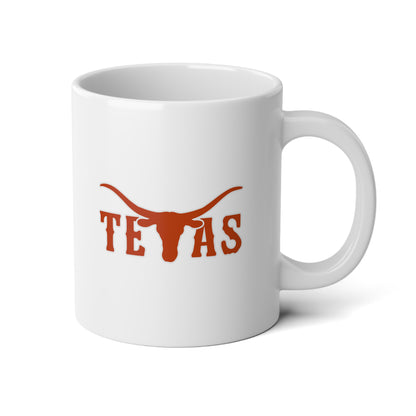 Texas Longhorn 20oz Jumbo White Mug