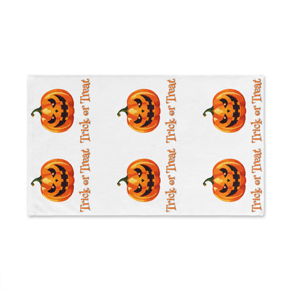 Halloween Pumpkin Trick or Treat Hand Towel, Trick or Treat Decor, Spooky Kitchen Towel, Fall Home Accessory, Holiday Gift Idea
