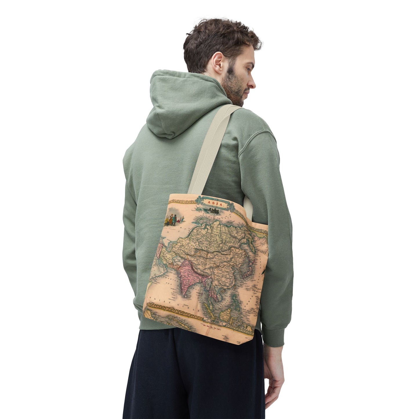 Vintage Map of Asia Tote Bag 3 Sizes