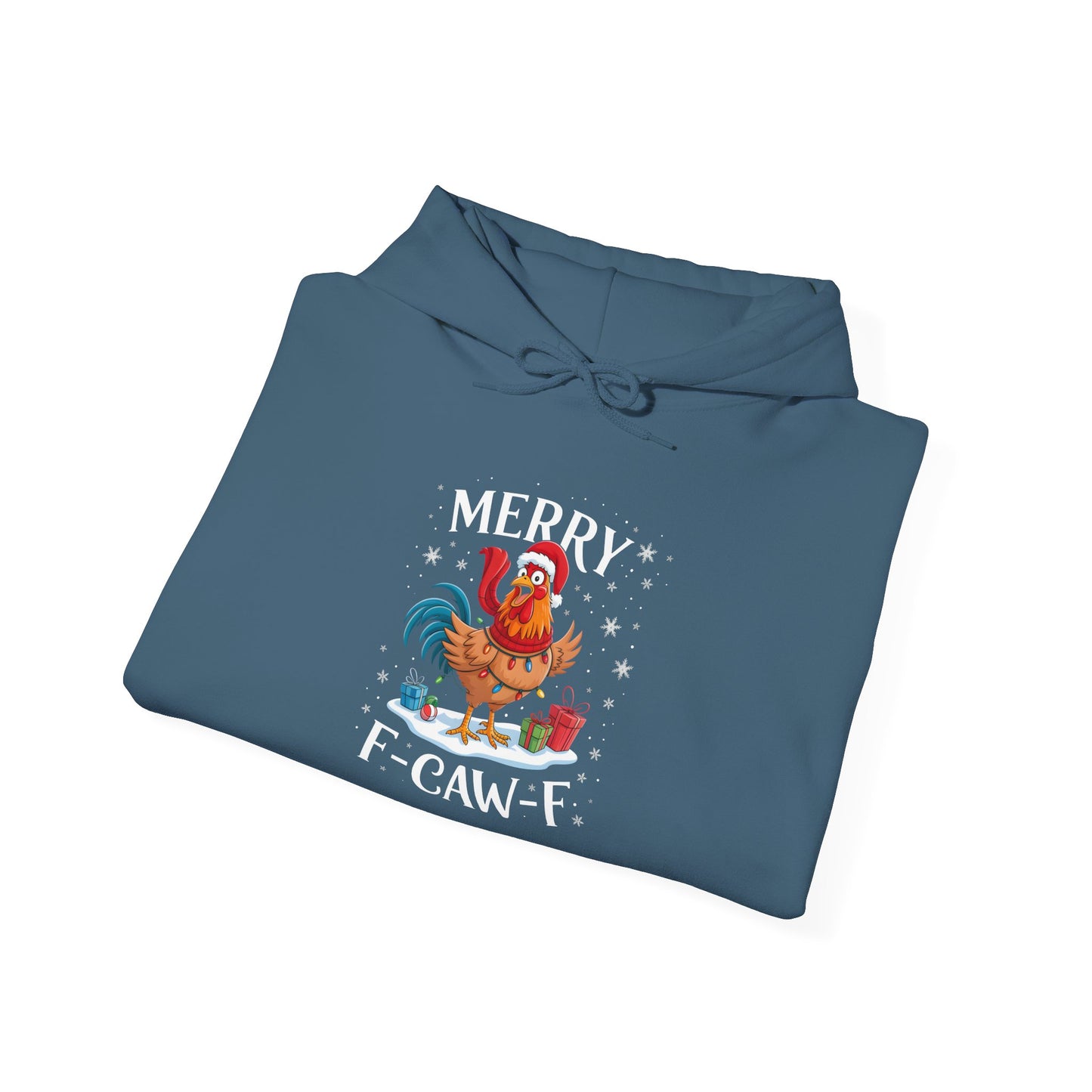 Rooster 'Merry F‑Caw‑F' Christmas Hoodie