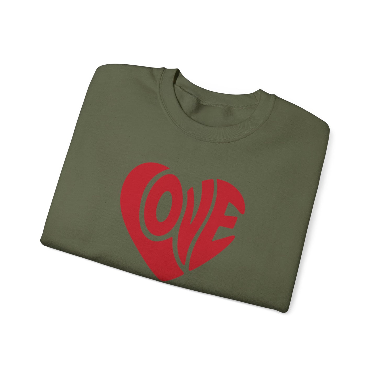 Love Heart Crewneck Sweatshirt — Retro Red Valentine Pullover