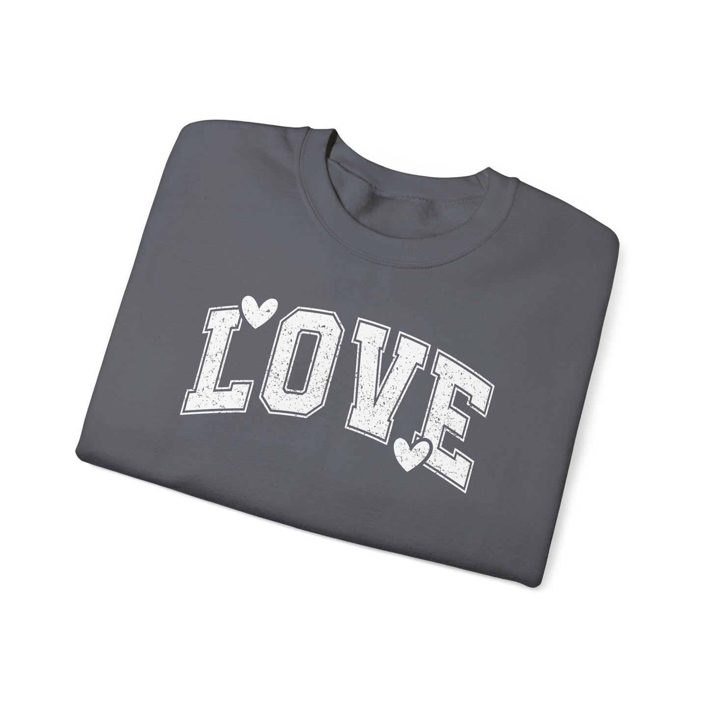 Love Heart Crewneck Sweatshirt Cozy Valentine Everyday Romance Pullover