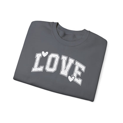 Love Heart Crewneck Sweatshirt Cozy Valentine Everyday Romance Pullover