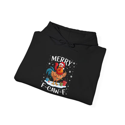 Rooster 'Merry F‑Caw‑F' Christmas Hoodie