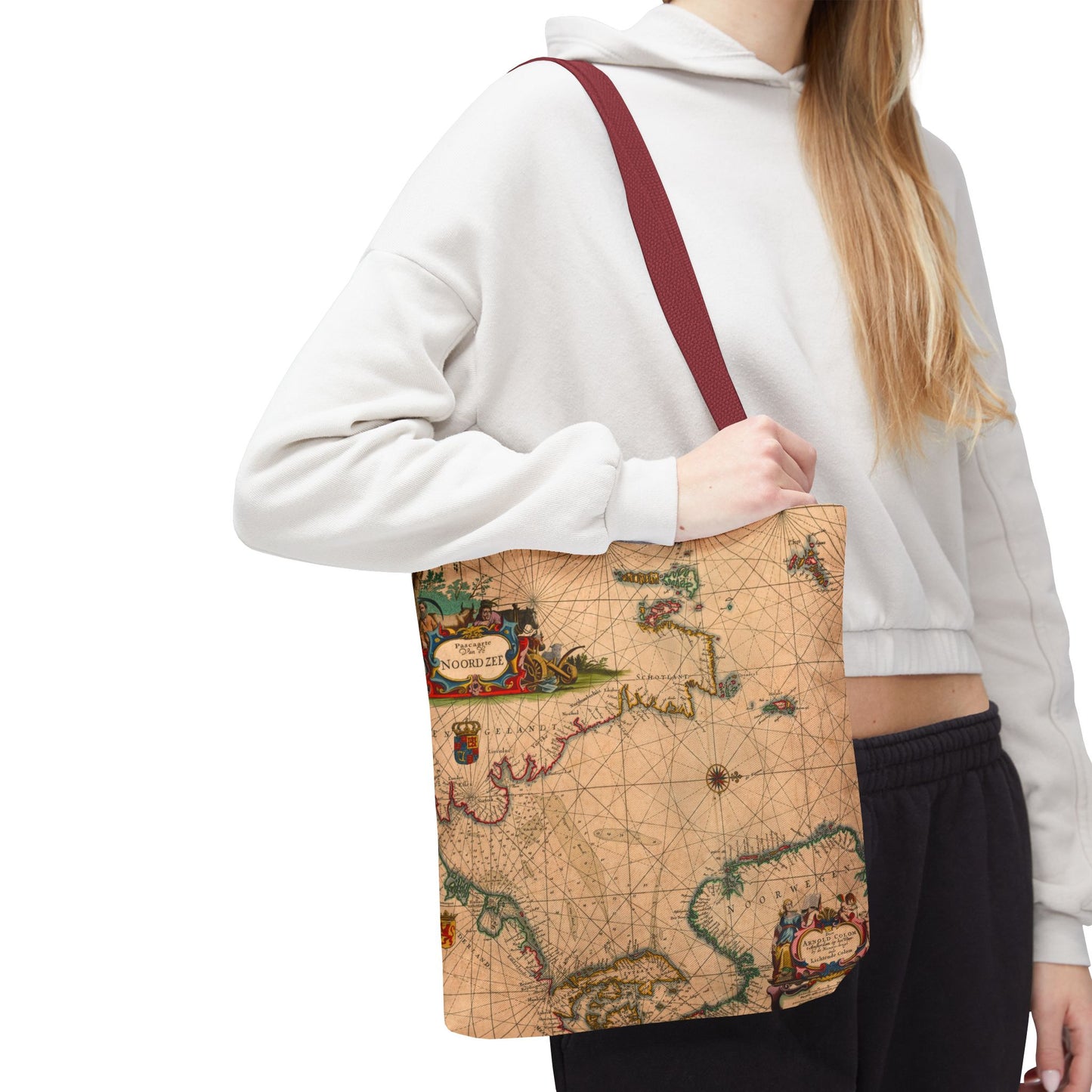 Vintage Nautical Sea Chart Pascaerte Van De Noordzee Tote Bag