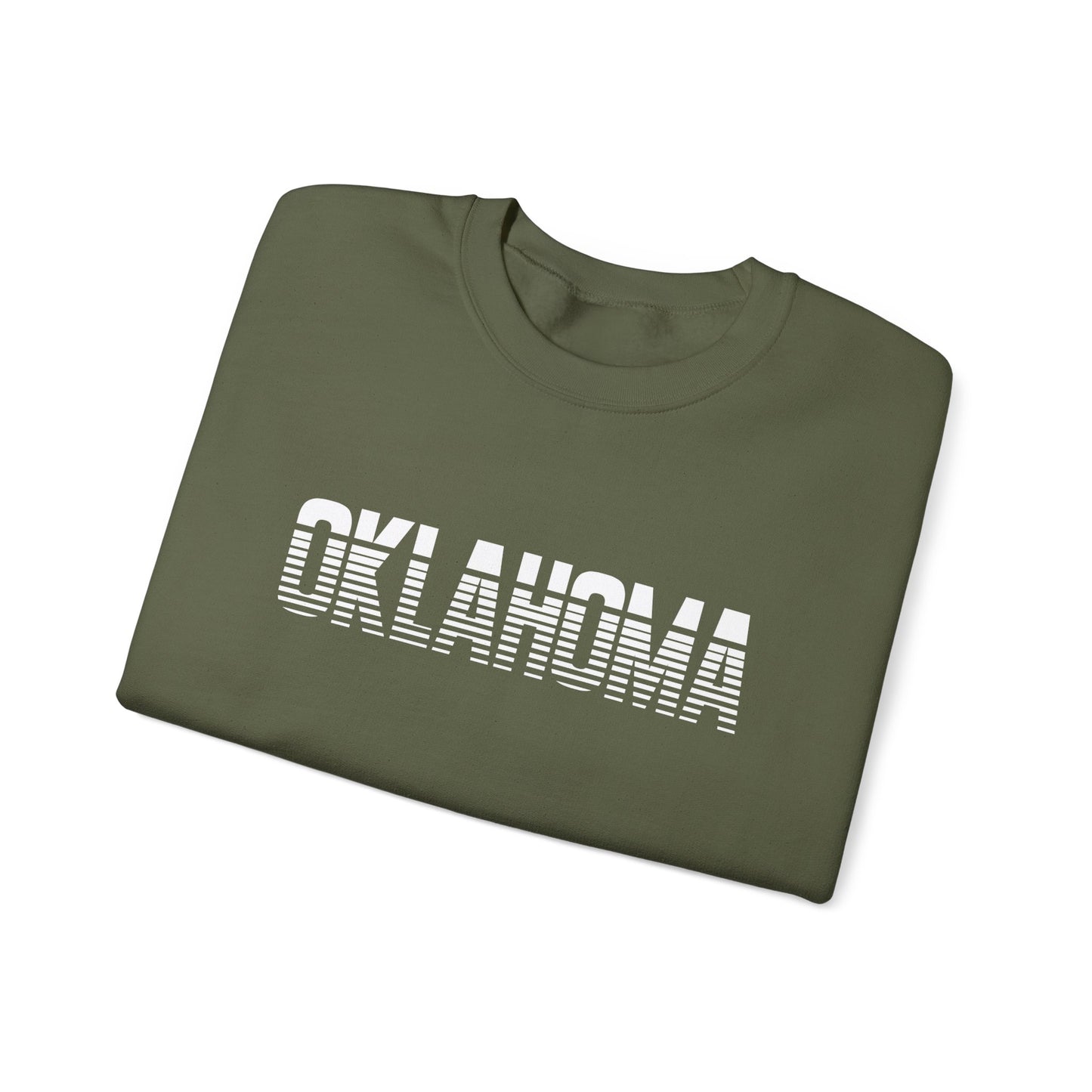 Oklahoma Retro Striped Crewneck Sweatshirt
