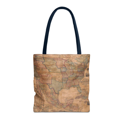 Vintage United States Map Tote Bag  Distressed Antique World Map All-Over Print Tote