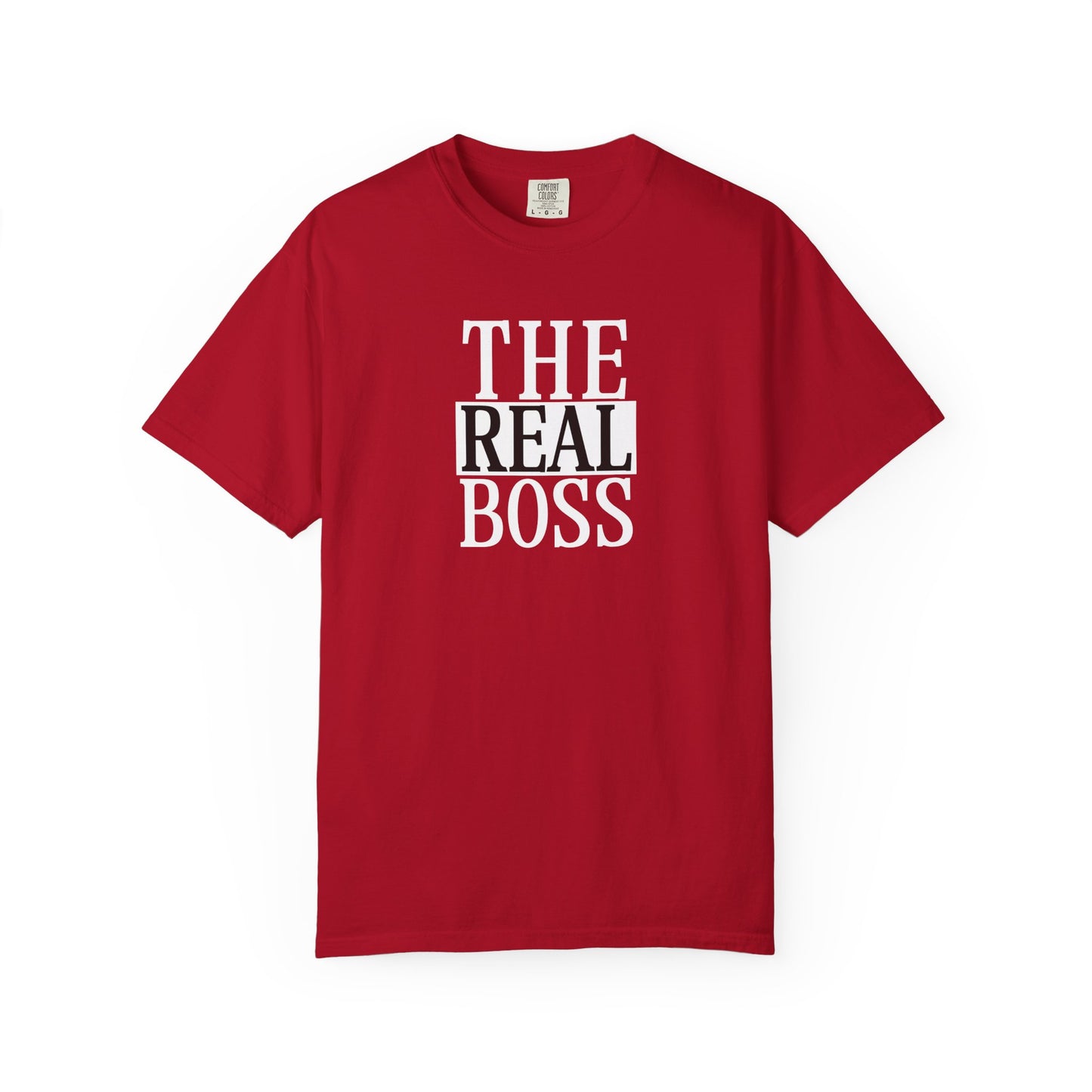 THE REAL BOSS Graphic T-Shirt — Minimalist Tee with Bold Text